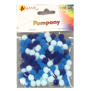 Color pompoms mix blue 120...