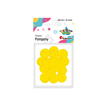 Pompony żółte 18mm 15szt...