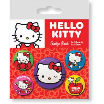 Zestaw 5 przypinek Hello...