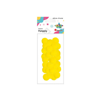 Pompony żółte 25mm 30 sztuk...