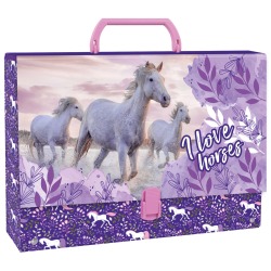 Teczka z rączką 9cm Konie...