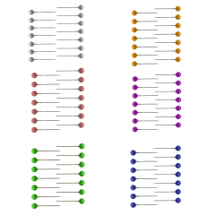 Szpilki z kolorową główką...