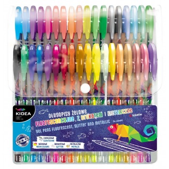 Gel pens with glitter, fluo...