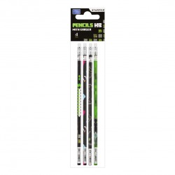 Zestaw 4 ołówków HB z gumką...