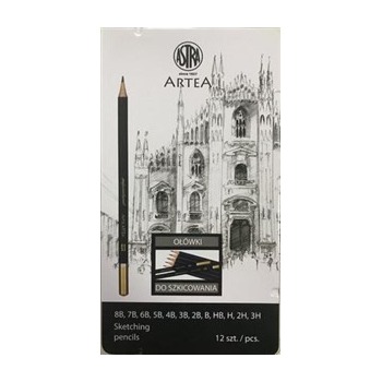 Astra. Sketch Pencils in a Metal Box. 