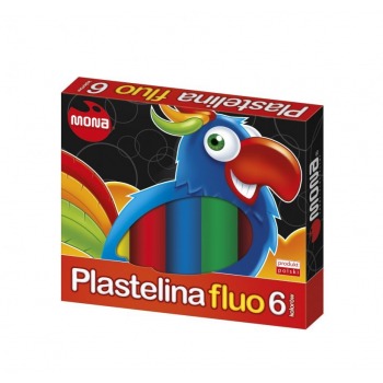 Plasticine 6 colors Mona fluo
