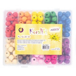 Koraliki drewniane kolorowe...