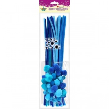 Set of wires, pompoms,...