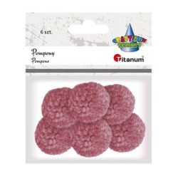 Pink yarn pompons 30mm 6pcs...