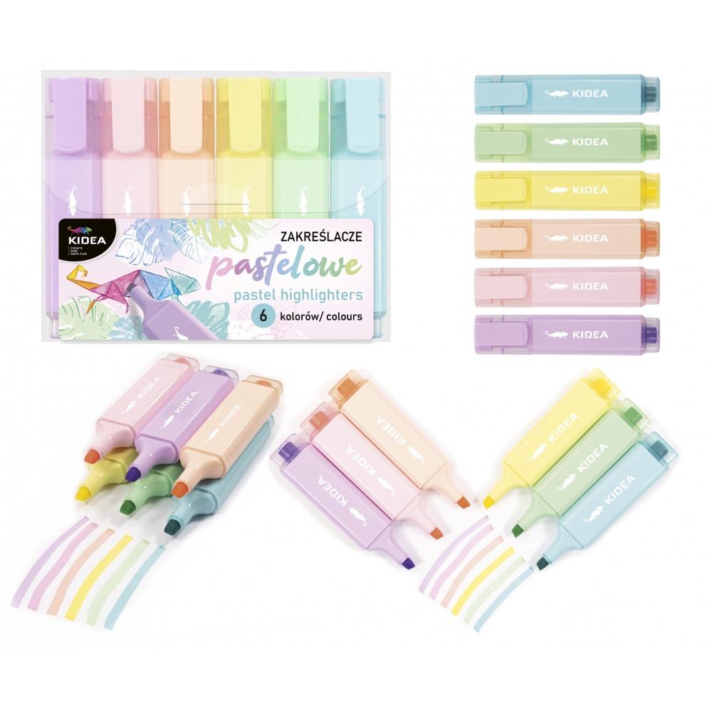 Kidea 6 pastel colors highlighters