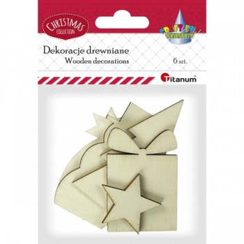 Dekoracje drewniane 6 szt...