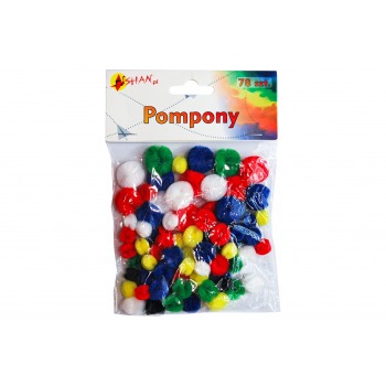 Acryl-Pompons, Farbmix 78...
