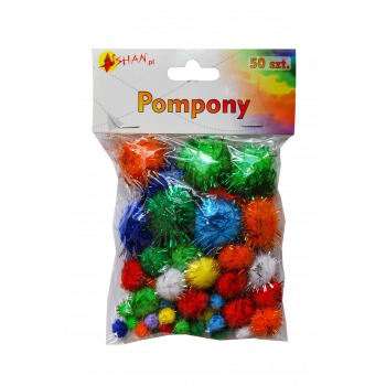 Glitzerpompons, Farbmix 50...