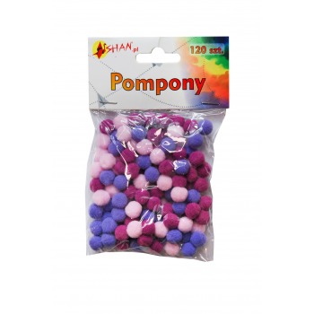 Color pompoms mix purple...
