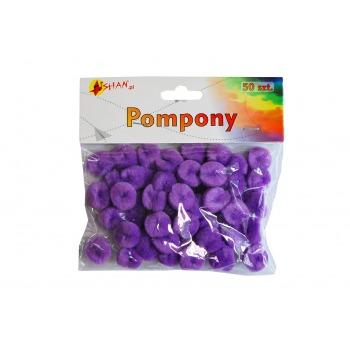 Pompony kolorowe fioletowe...