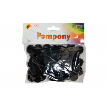 Farbe schwarz Pompons 50...