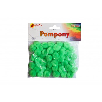 Pompony kolorowe zielone 50...