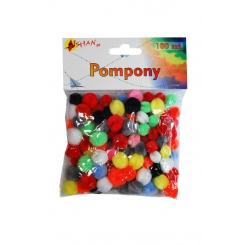 Colorful rainbow pompoms...