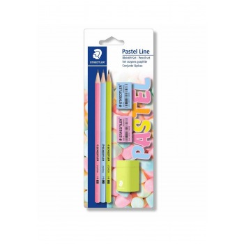 3 pcs HB pencil +
2 erasers...