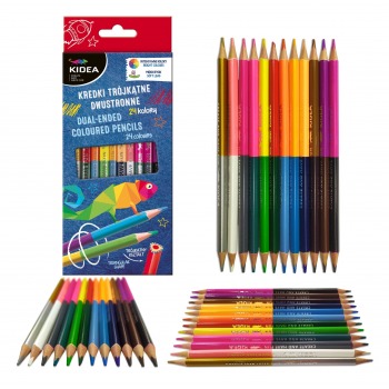 Colorino Crayons triangular 24 colours + pencil sharpener - VMD